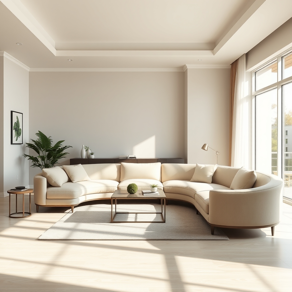 curved sofa - Illustration 1