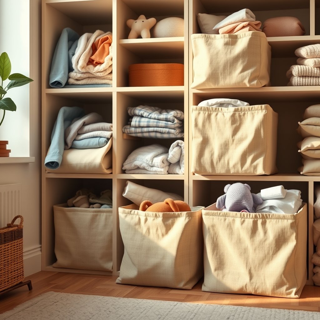 storage bins in action